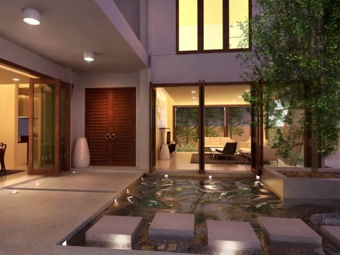 courtyard with pool