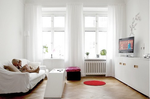 white living room