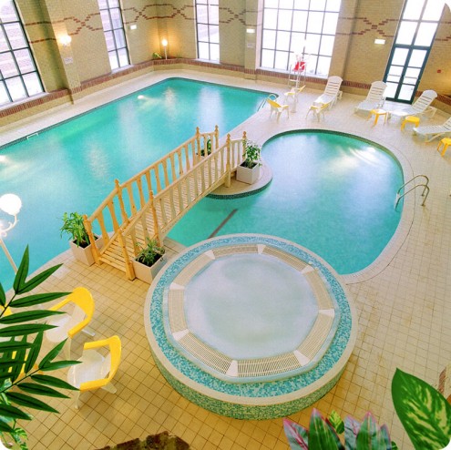 Colorful indoor swimming pool