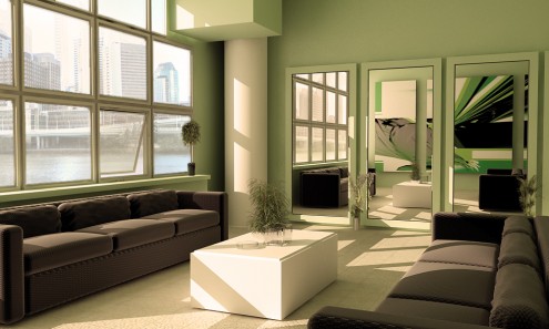 Green Living Rooms