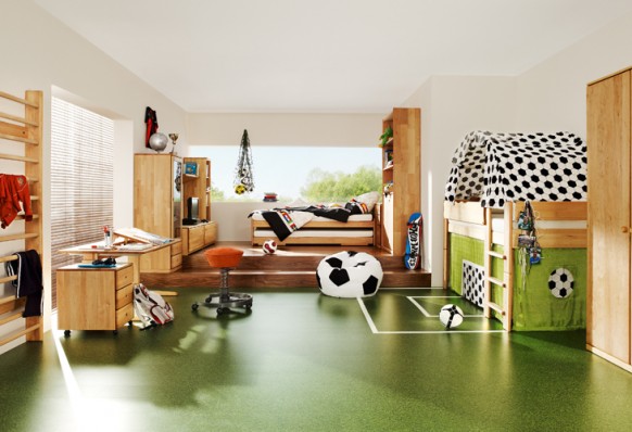 Sports themed kids room