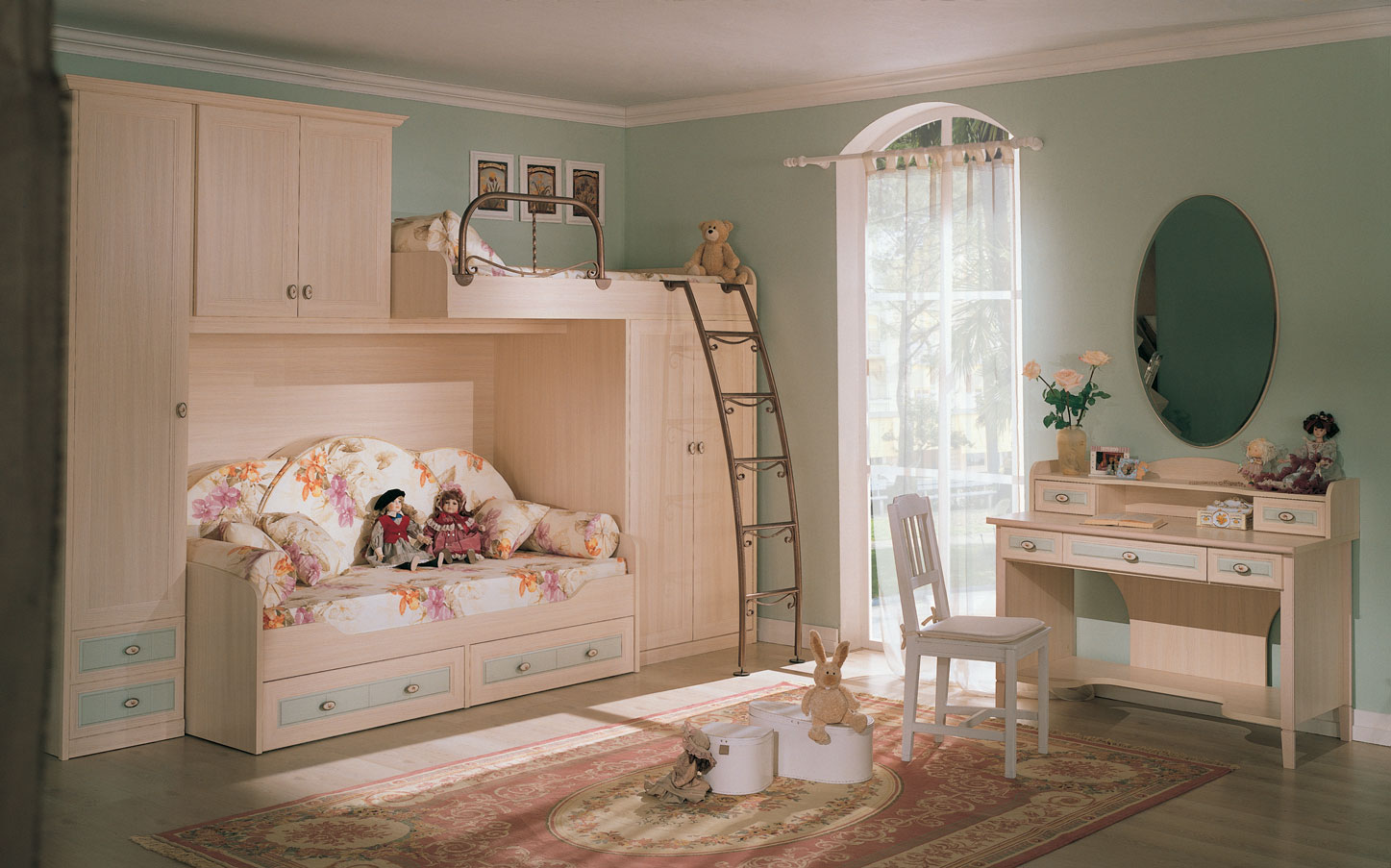 Here are some pictures of their traditional kids rooms: