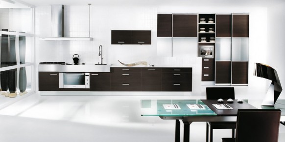Black And White Themed   Kitchen - Interior Designs For Kitchen