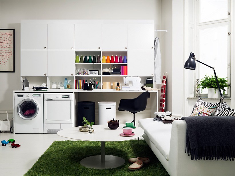 Here are few simple and bright ideas to helpy you make your laundry room a 