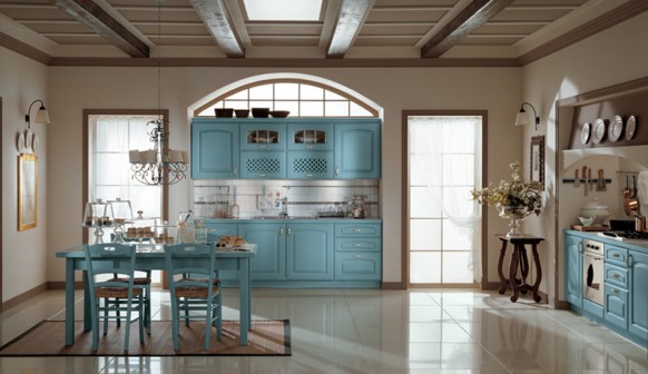 Modern Design Kitchens With Blue Color