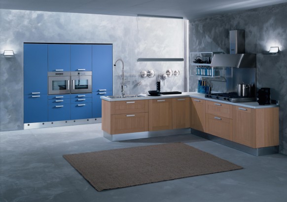 Modern Design Kitchens With Blue Color