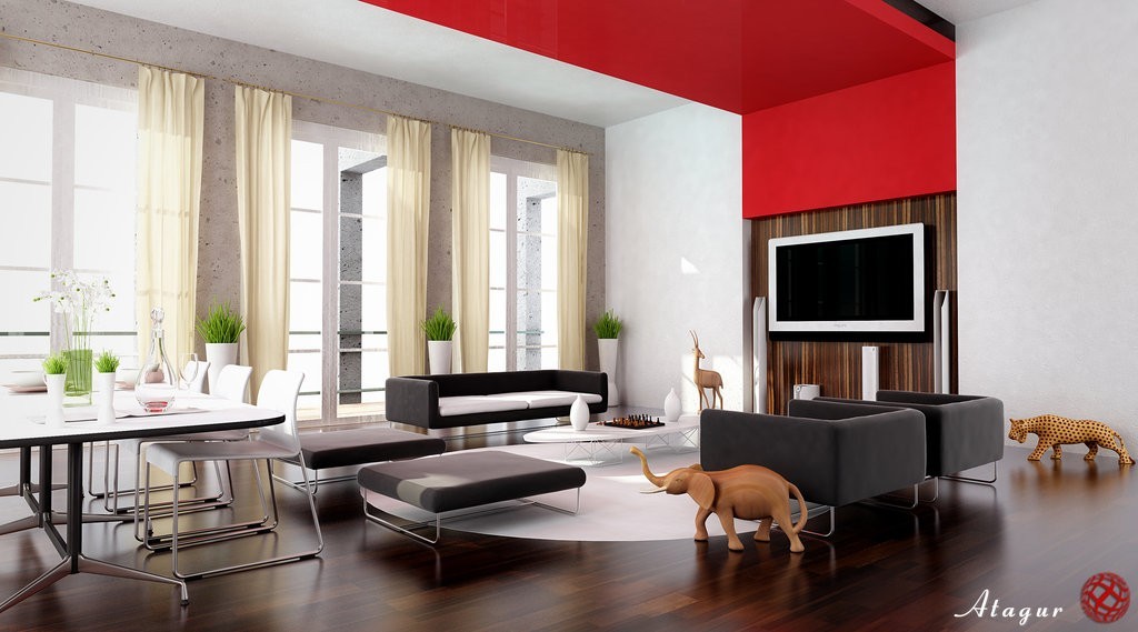 28 Red and White Living Rooms