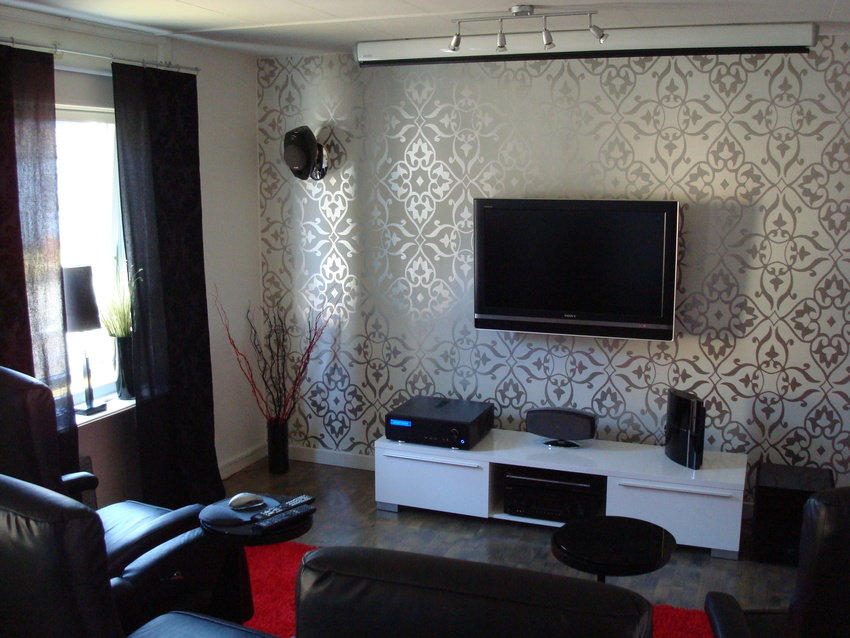 Living Room Setup With Tv On Wall