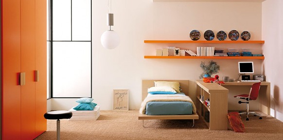 turquoise-orange-bed--room