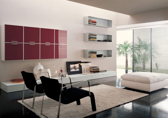 living room with italian windows