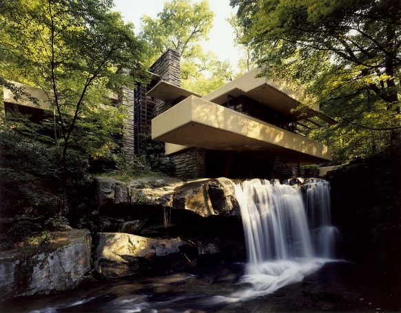 waterfall outside falling water