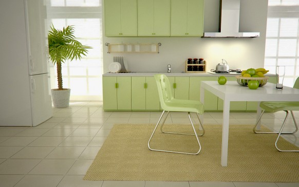  fancy green kitchen