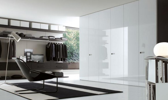 walk in wardrobe in white