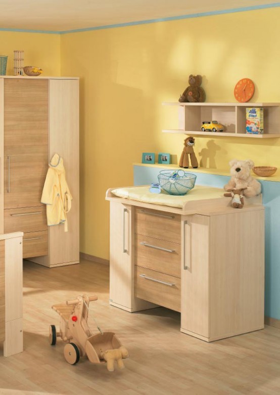 white and wood baby nursery furniture sets by Paidi 41