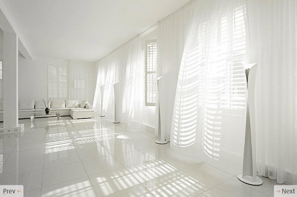 white flowing curtains