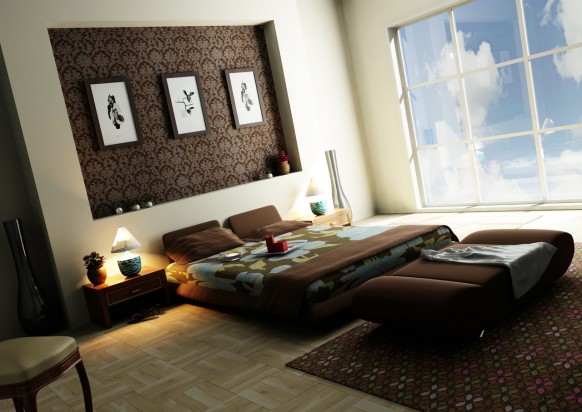 Colonial Home Design Ideas on Contemporary Luxury Bedroom Interior Design Idea In Brown