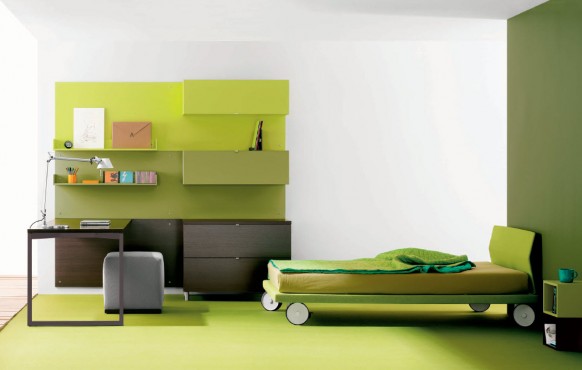 stylish green kids room decoration idea