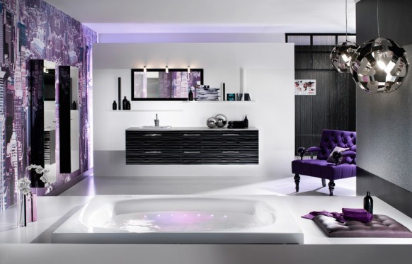 heavenly purple bathroom