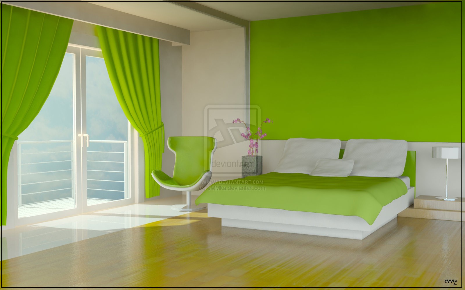 green colors  by apartment bedroom Martin simply Kudela paint interior