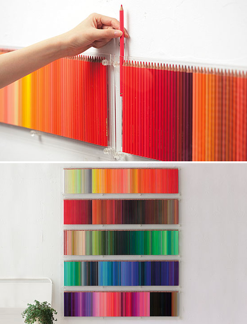 Colored Pencil display white walls Rooms with a Dash of Color Splash