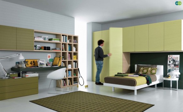 green Contemporary Teenagers Room