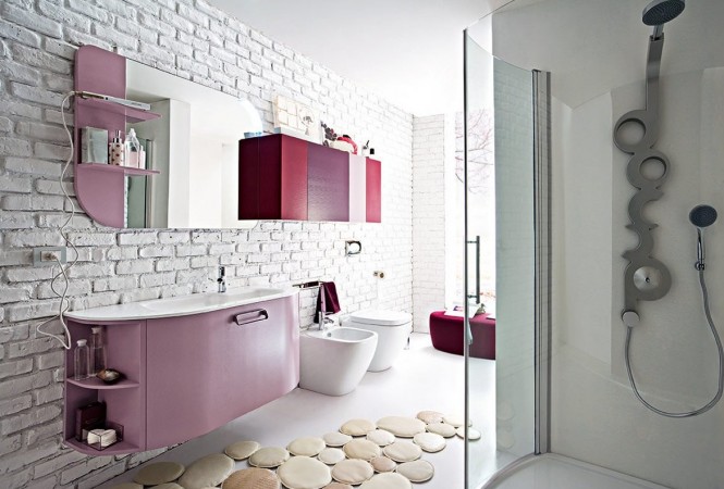 bathroom accent wall 665x450 50 Modern Bathrooms