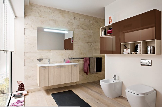 bathroom shelf designs 665x443 50 Modern Bathrooms