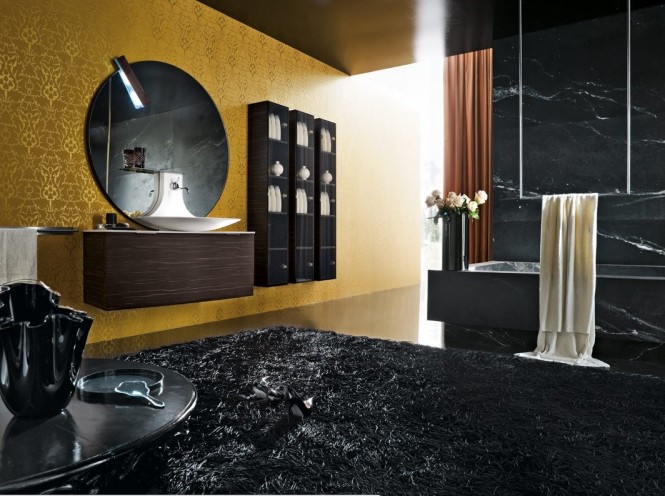 black bathroom 665x496 50 Modern Bathrooms