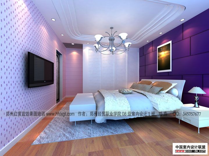 student bedroom purple walls