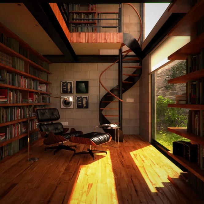 multi level bookshelf