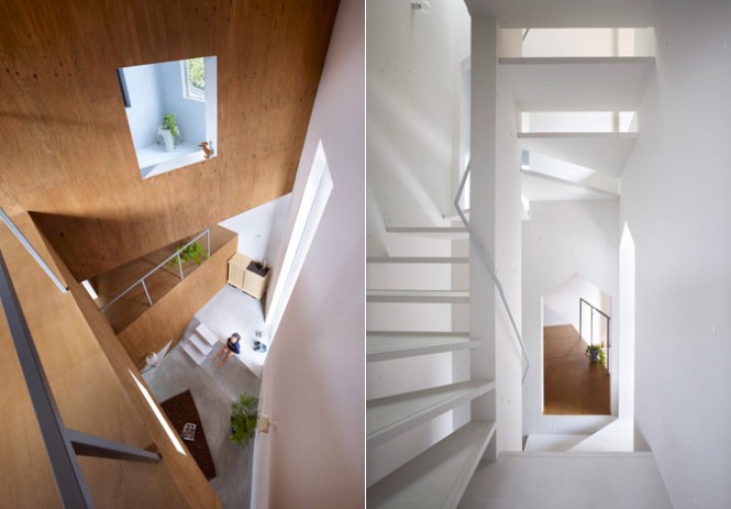 white-wood staircase