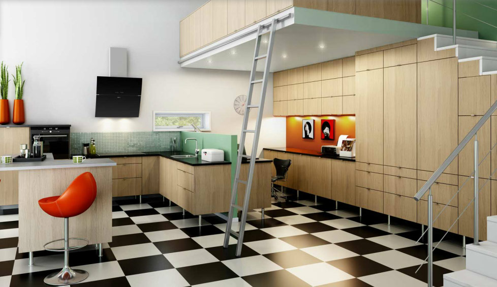 glamorizing Norwegian kitchen centered floor plan