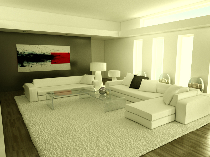 If you like monochromatic, this modern, nearly all white living room may be a good option for you.