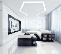 white and black entertainment room