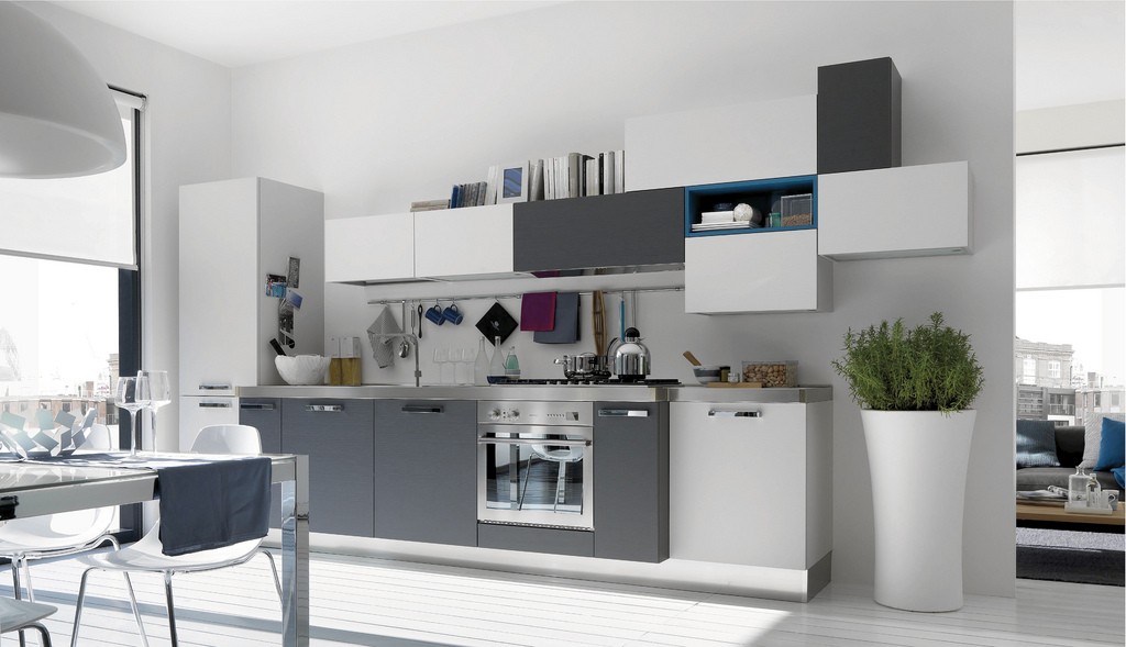 The Cabinetry Here Is Interesting Jumping From White To Grey To Blue