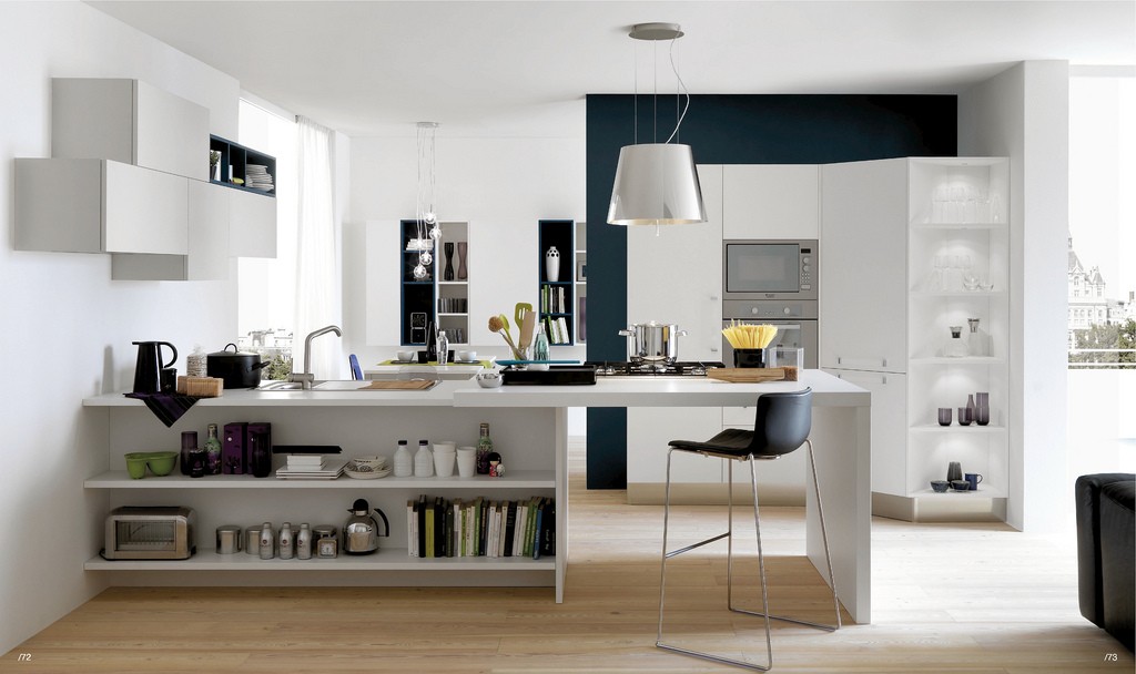 Open, Modern Kitchens with Few Pops of Color