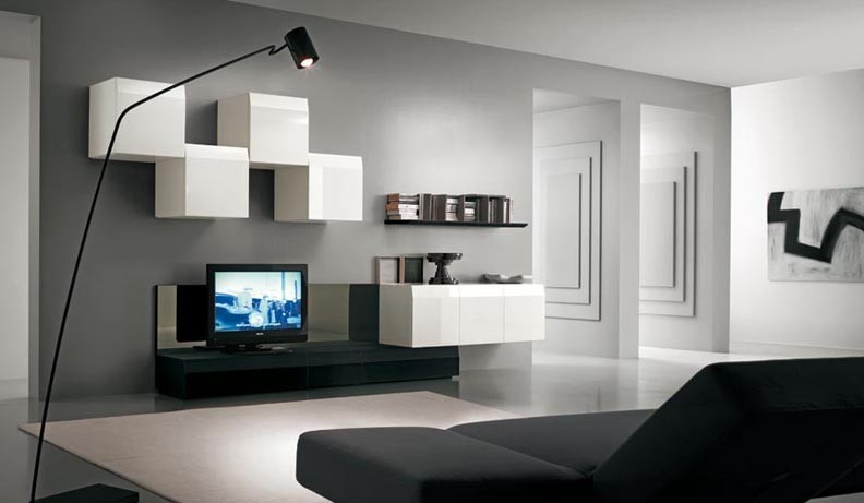  Wall Shelves With TV Stand. on stand lcd tv interior design ideas