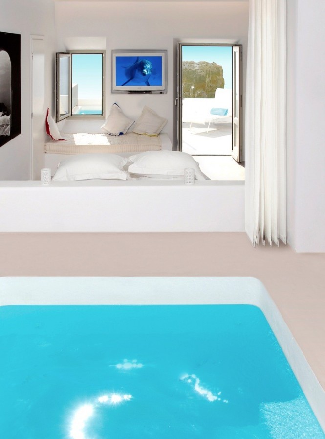 santorini grace room with pool