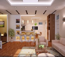 vu khoi living room and kithcne elengant wood