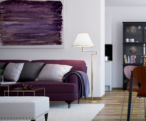 In true Scandinavian style the walls remain a vast white canvas, on which colorful splashes of modern art and interesting prints are hung to add zest and personality. Furniture upholstery also adds to the Swedish paint box, along with carefully arranged books and ceramics; accessories are kept neat and tidy to retain the uncomplicated look, and the pale scheme successfully reflects the generous amounts of natural light for an ultra sharp result.