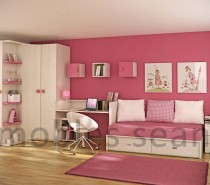 Pink white kids room