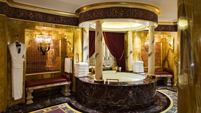 Bu saray sahnede altın ile Arap hamamı gece glitter.