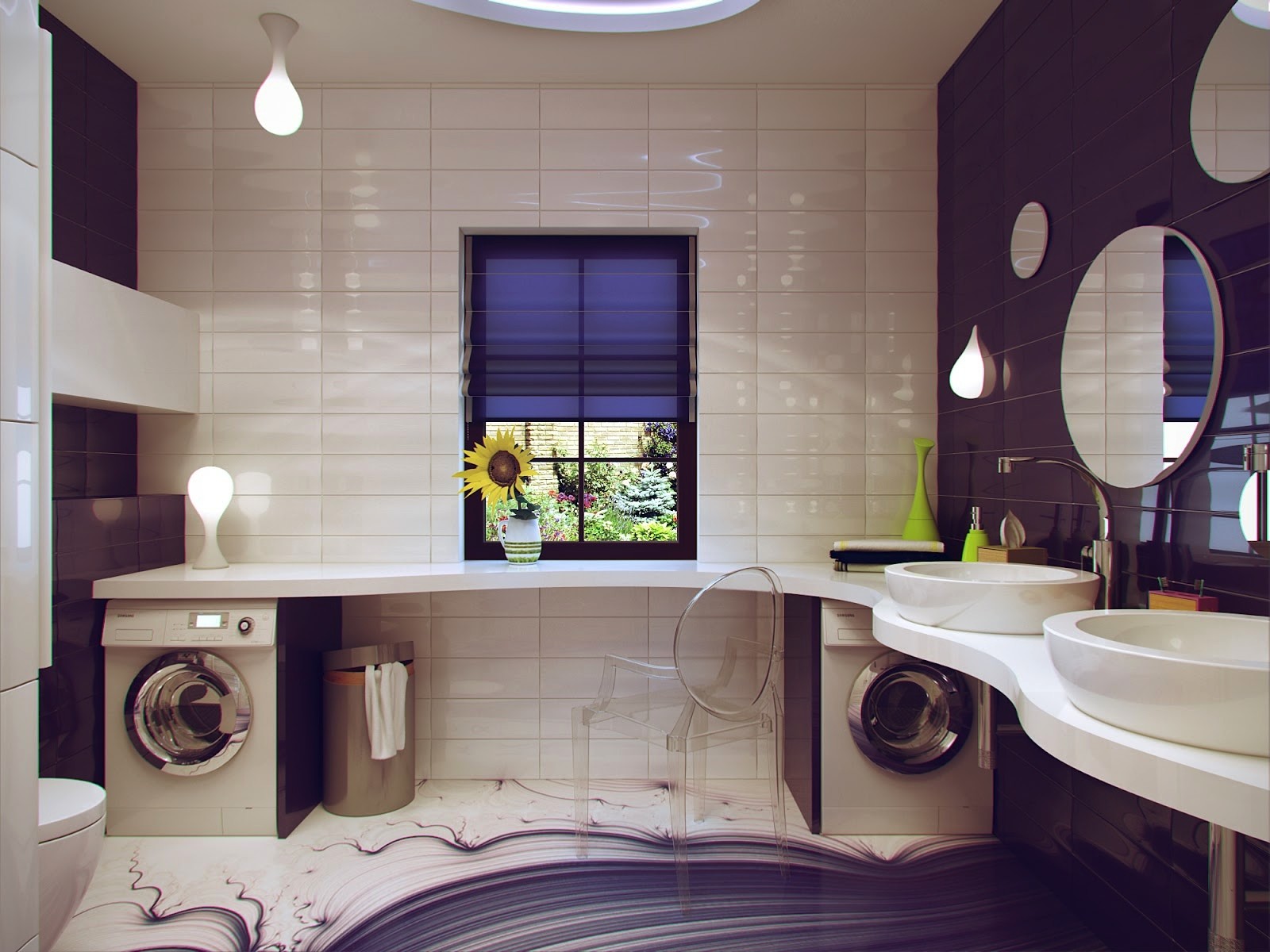 Bathroom design in white