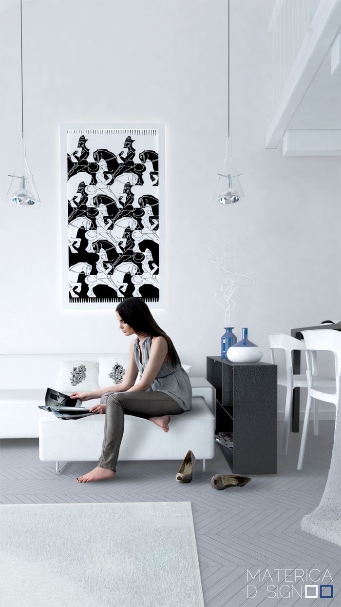 A monochrome décor scheme is always striking and relatively simple to achieve. The greatest thing about starting off with a basic black and white base is that if you become bored with your two-tone lifestyle it is extremely easy to add accent colors to, and you can go as bright as you like without fear of clashing!