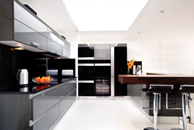 Gray kitchen cabinets