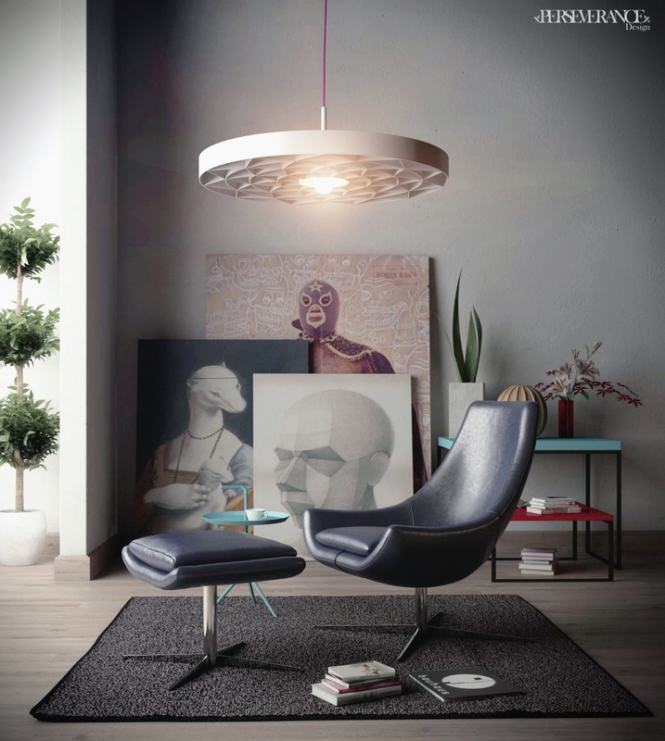 Black leather chair footstool