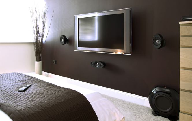 Even the bedroom gets a dose of cinema magic.