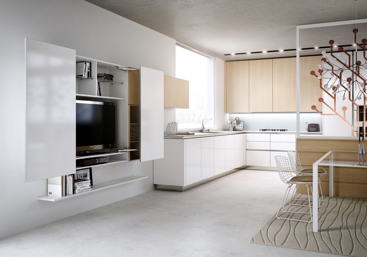 White Lofts Modern TV cabinet – Interior Design Ideas