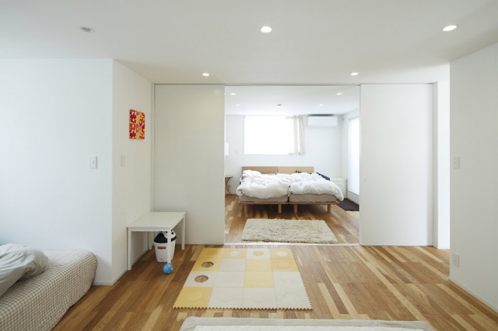 Sliding doors are often used in Japanese bedrooms to provide privacy when needed and allow a flow between interior spaces when open.