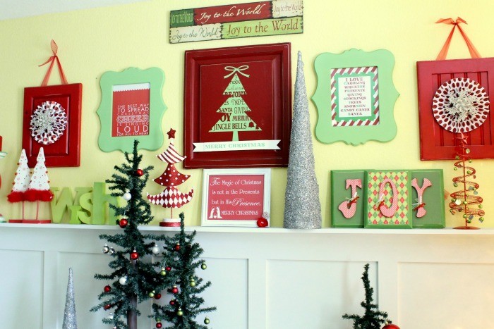 retro christmas mantel decor